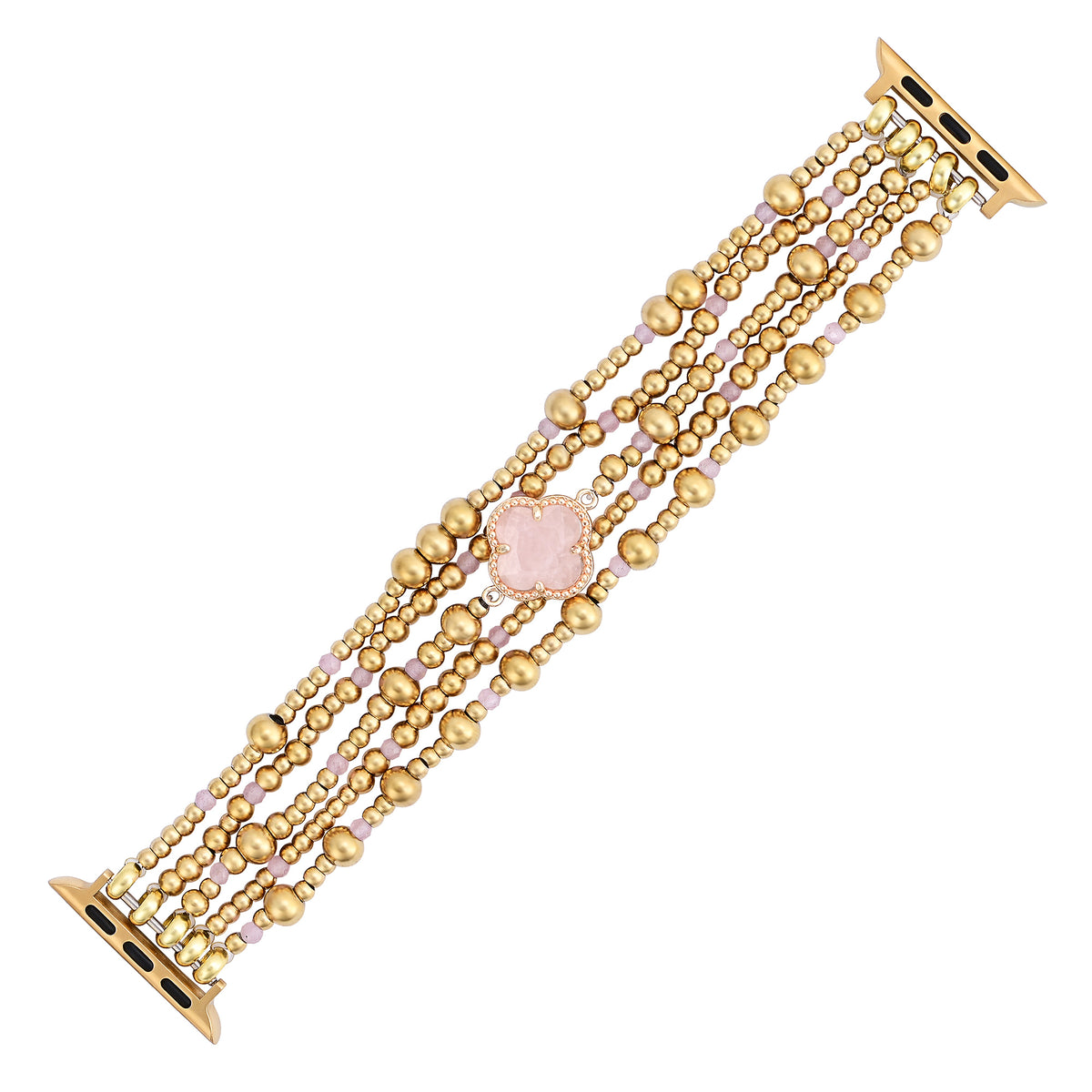 Verzaubertes Rosenquarz Eleganz Stretch Apple Watch Armband