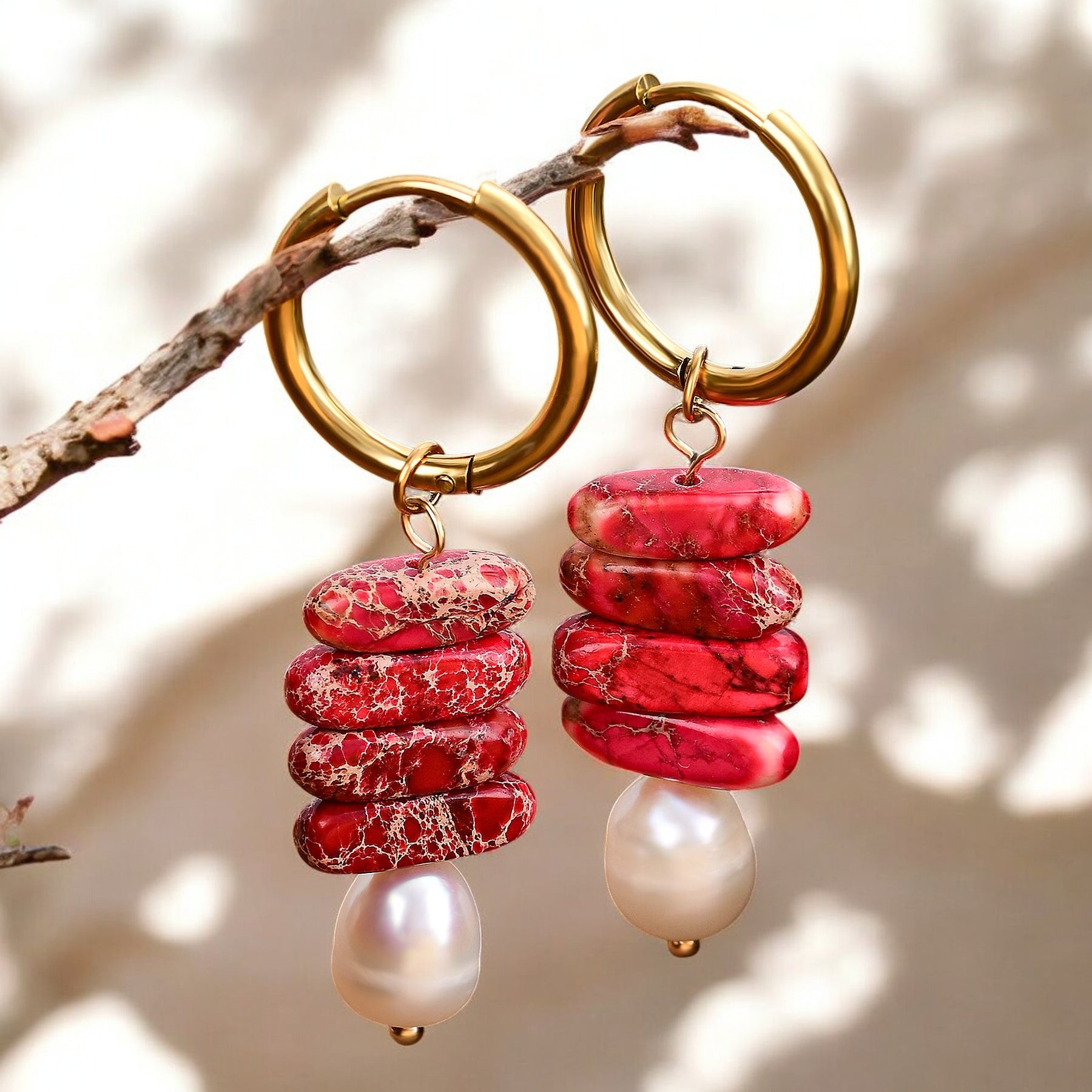 Ocean Bliss Perlen- & Jade-Jaspis-Creolen