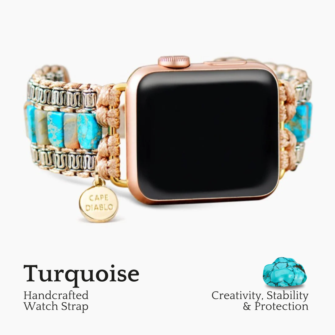 Bracelet Apple Watch en turquoise ivoire divine