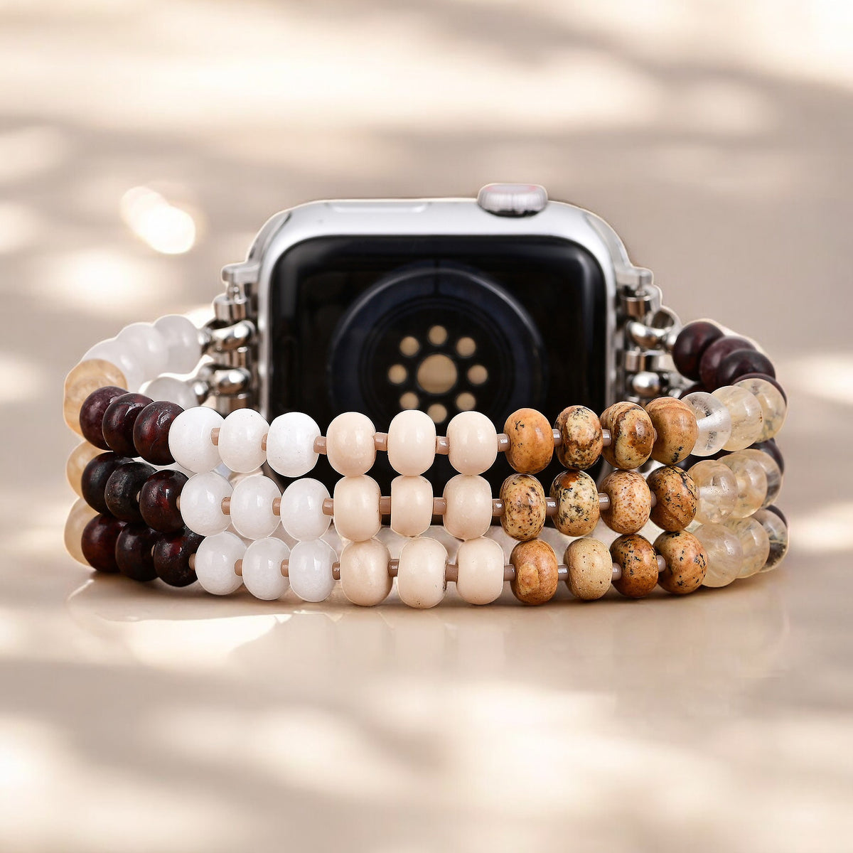 Golden Sand Stone Stretch Apple Watch Armband