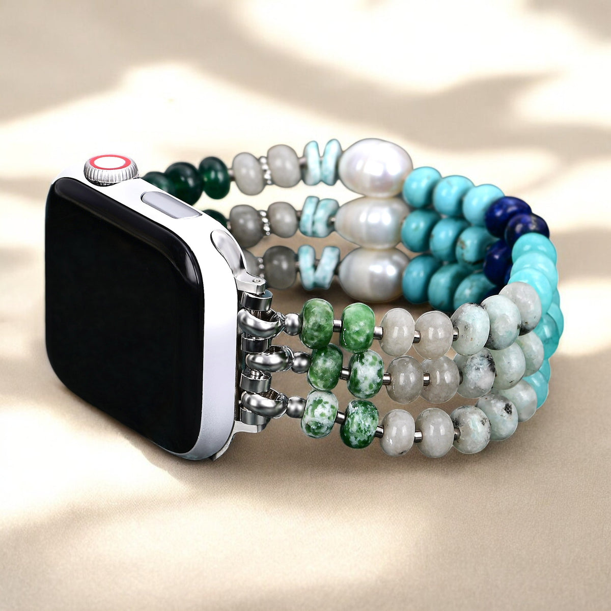 Ocean Breeze Stone Stretch Apple Watch Armband