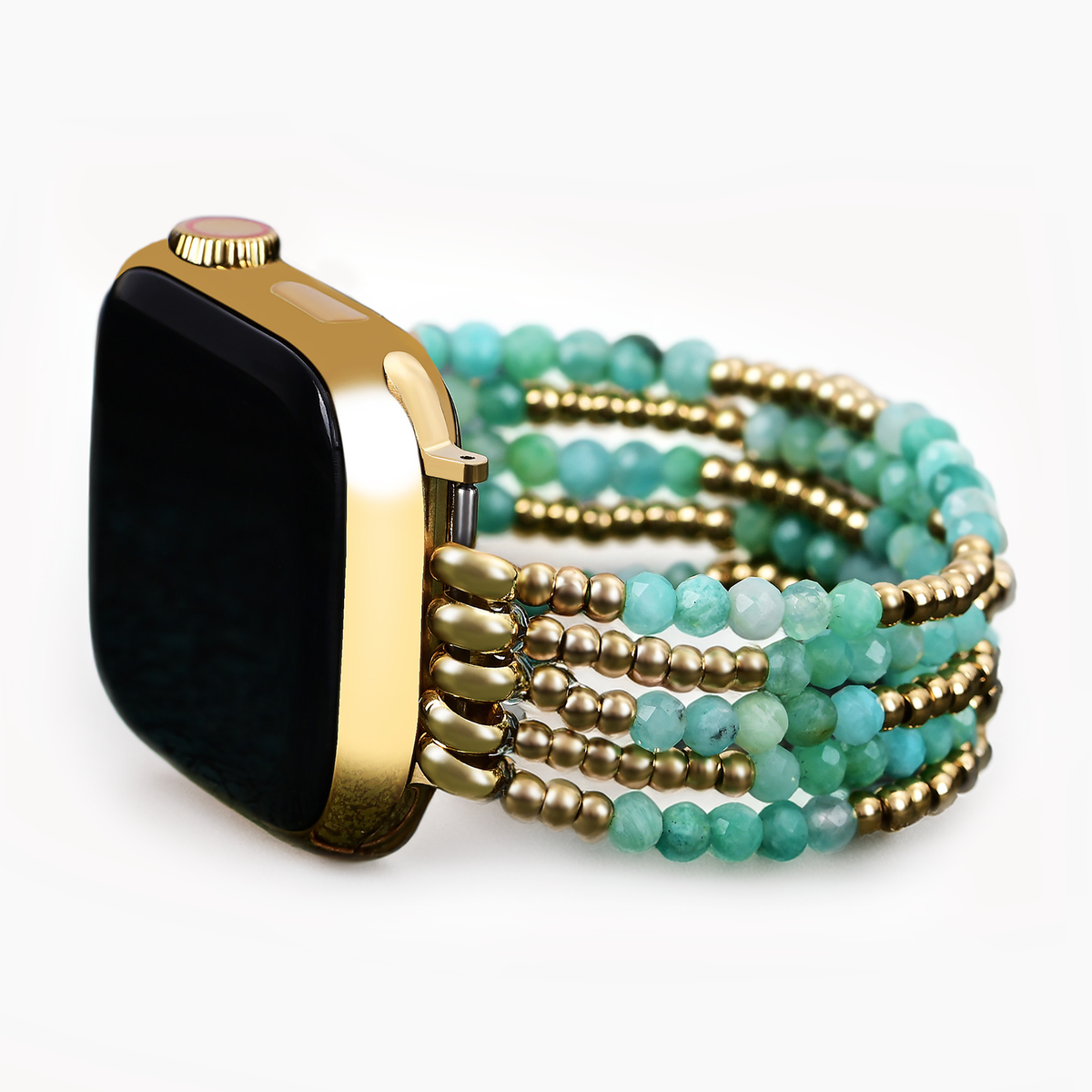 Leuchtendes Amazonit-Stretch-Apple Watch-Armband