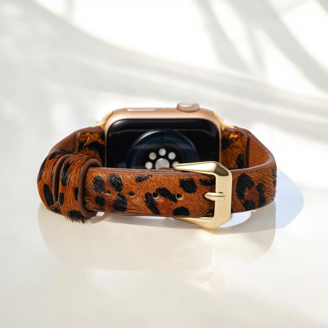 Bracelet Apple Watch en cuir marron Panthera