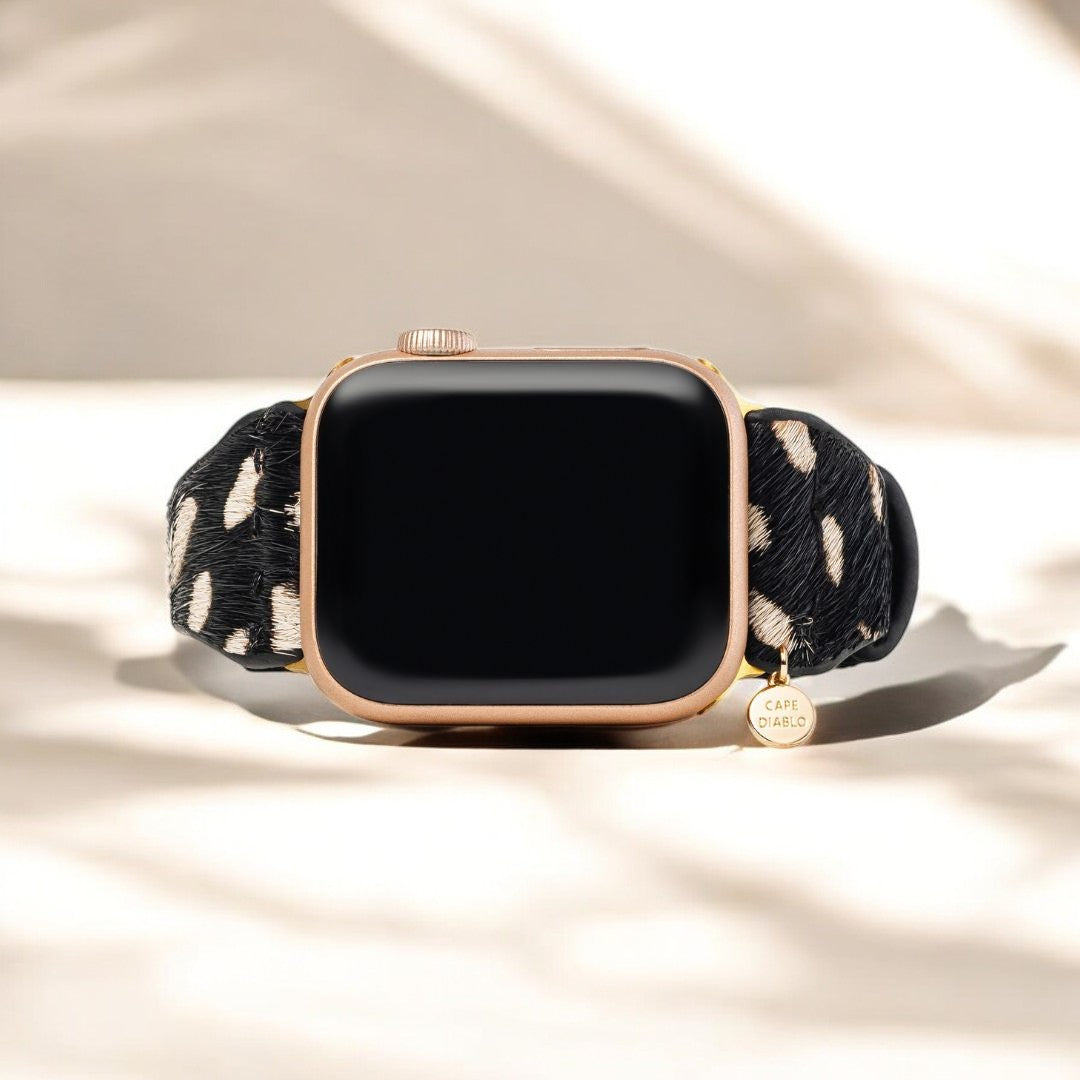 Bracelet Apple Watch en cuir Safari monochrome