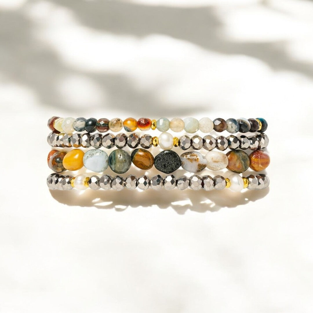 Agate Pearl Cascade Apple Watch Armband