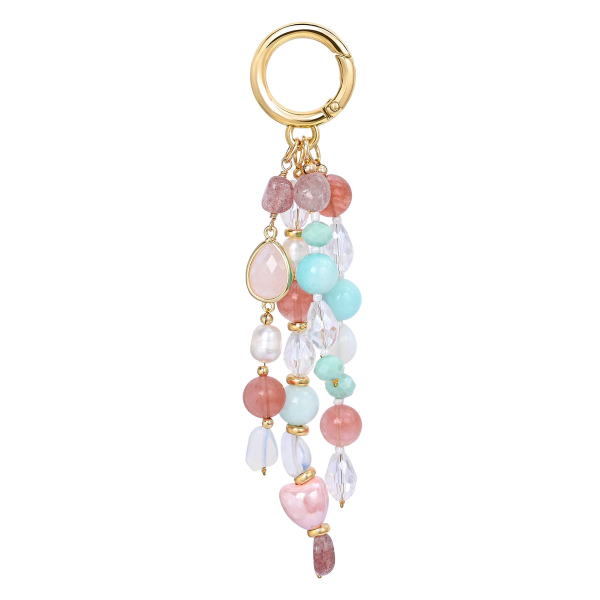 Charm de sac Harmonie en Quartz Rose