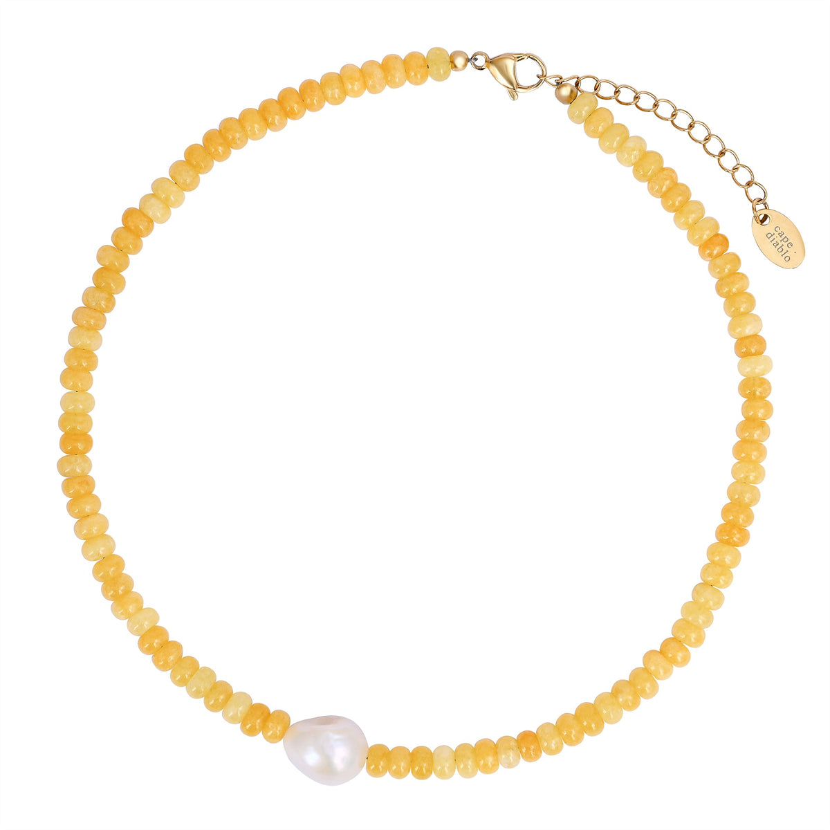 Collier de perles en citrine dorée