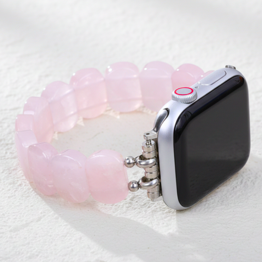 Weiches Blush-Quarz-Stretcharmband für Apple Watch