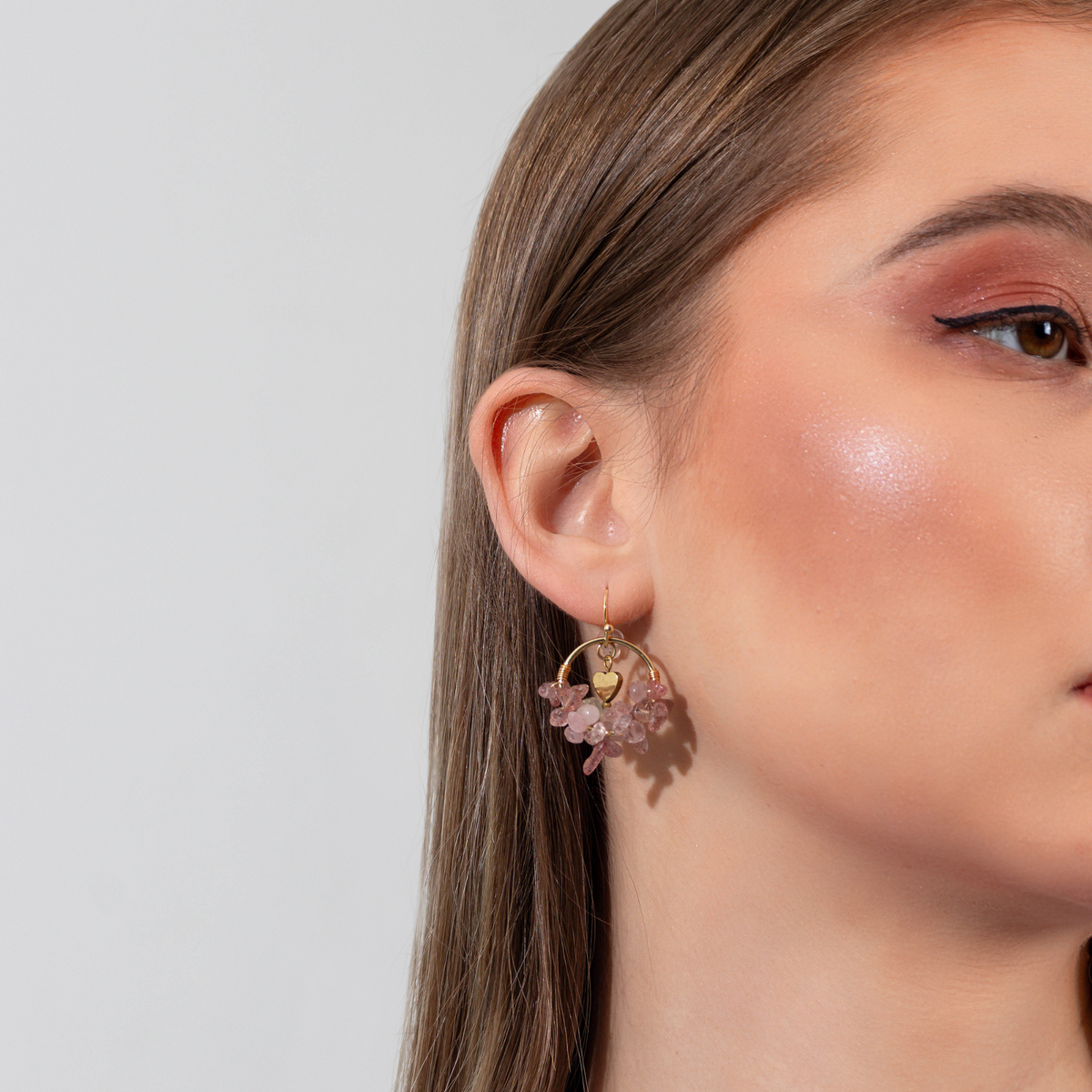 Valentinstags-Liebesstein-Ohrringe