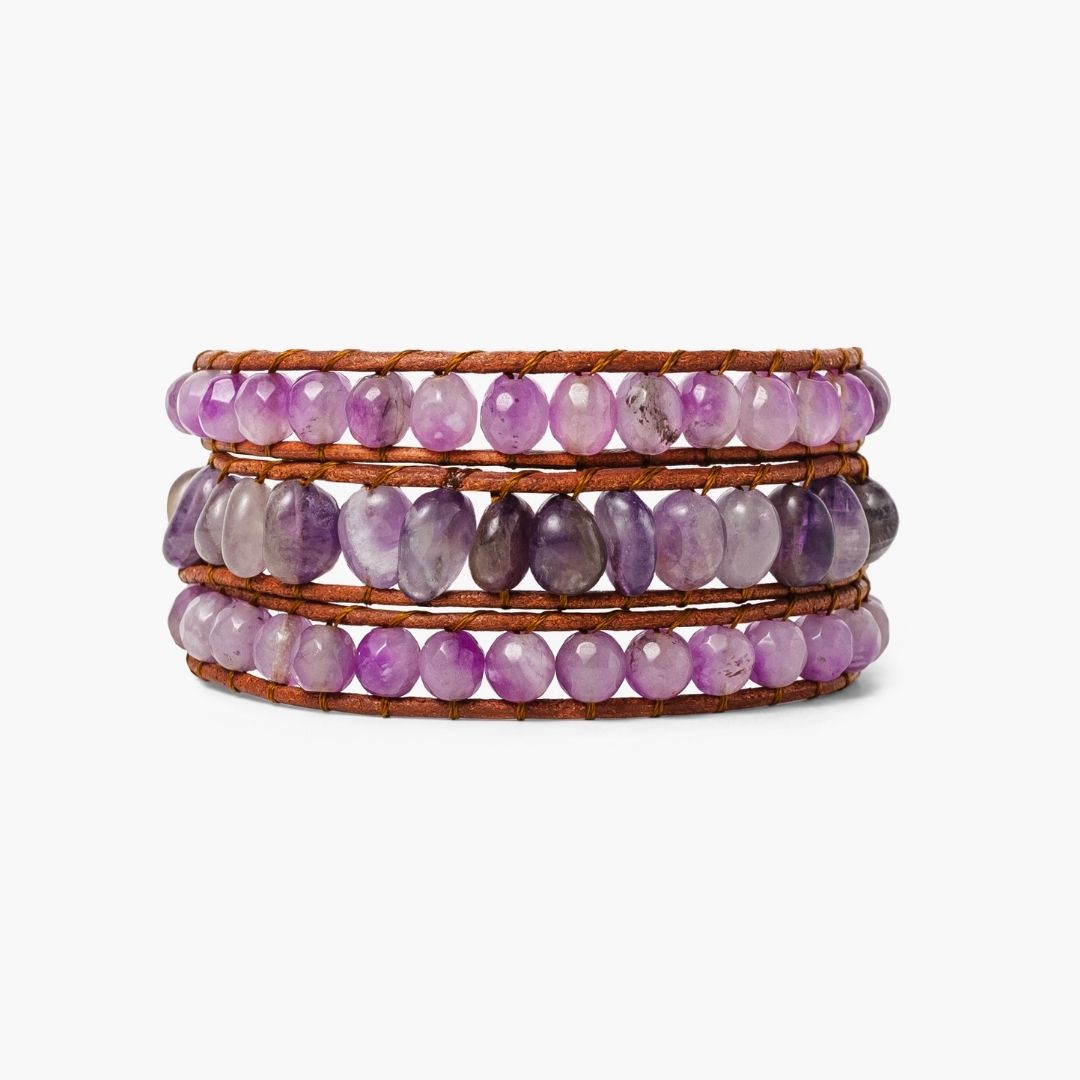 Mystischer Amethyst Kunsthandwerker Wickelarmband