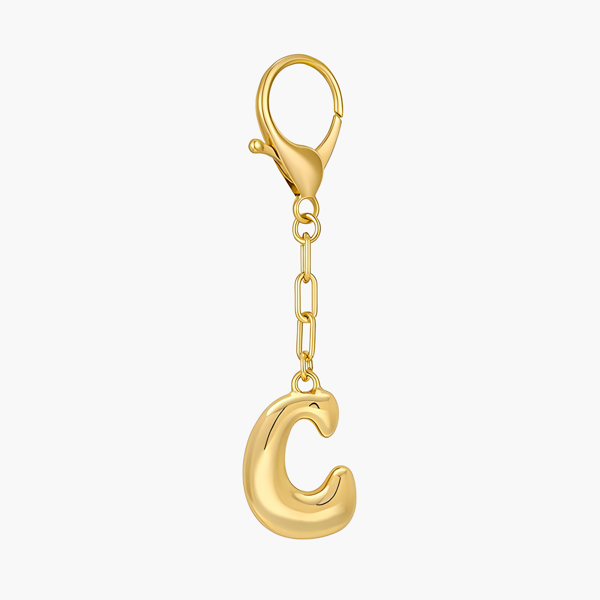 Porte-clés initial lettre bulle et charme de sac