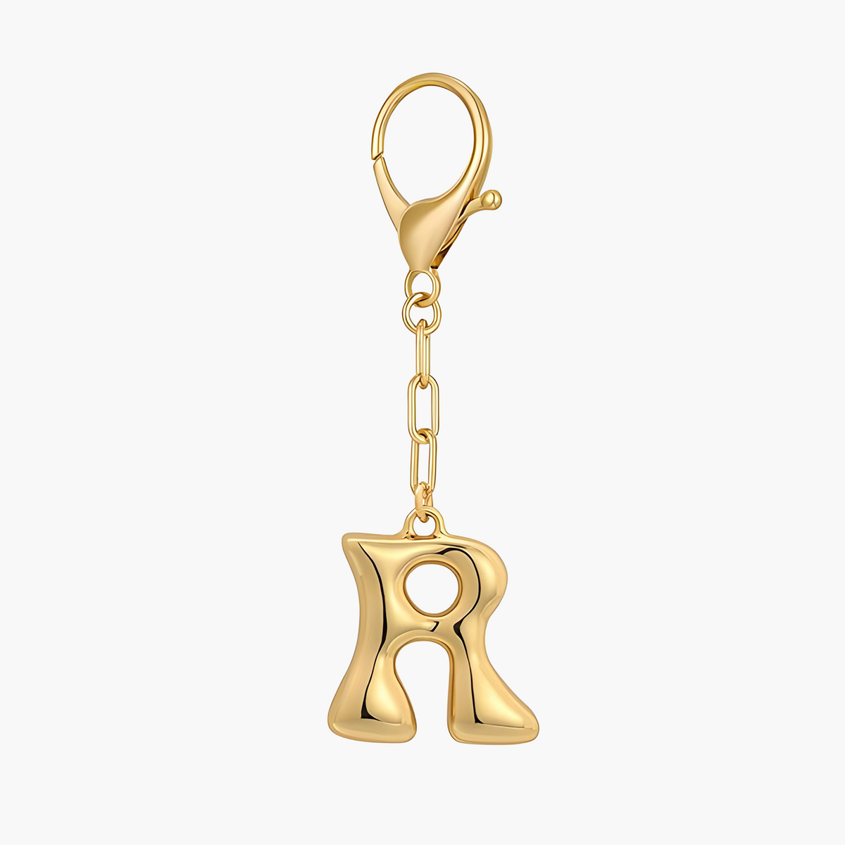 Porte-clés initial lettre bulle et charme de sac