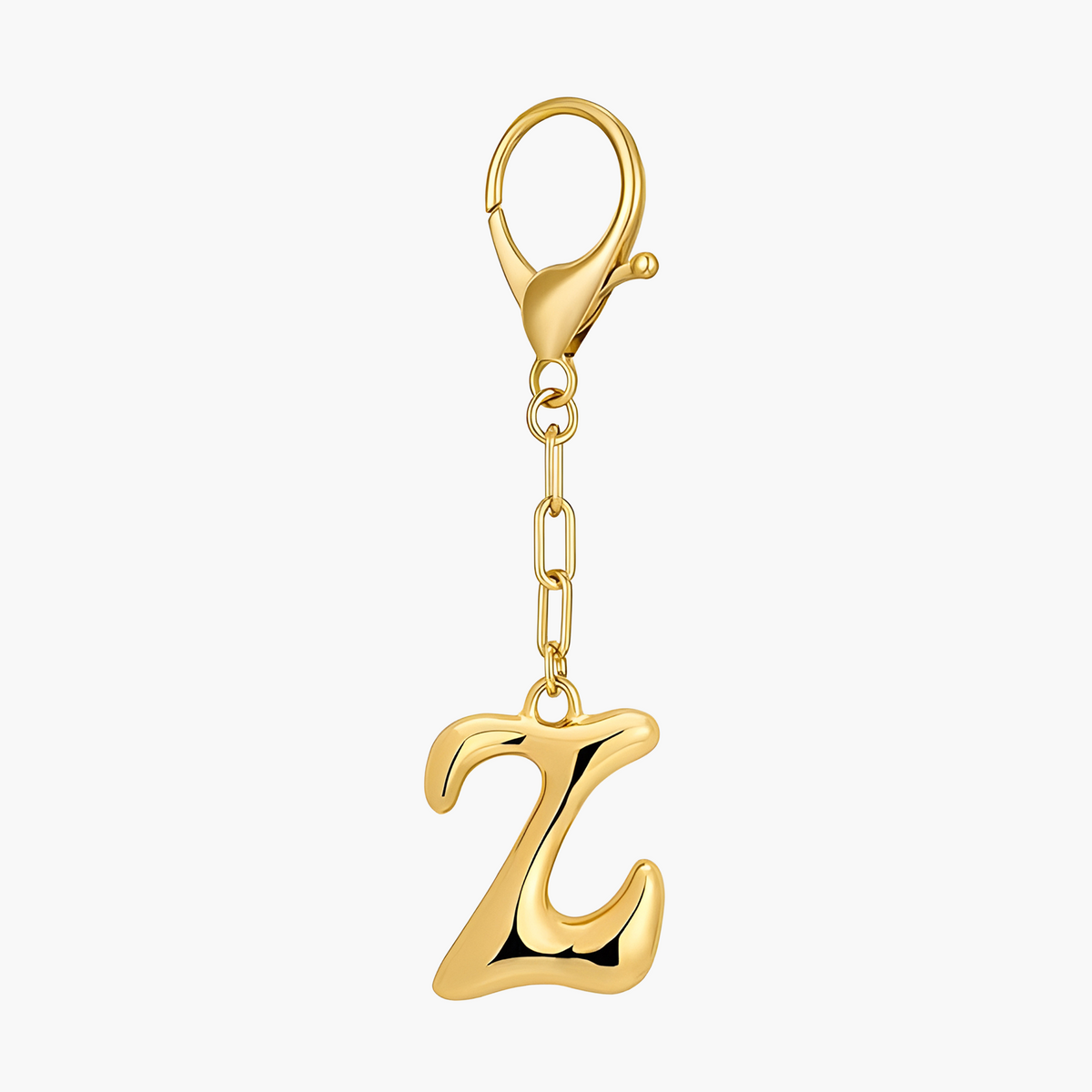 Porte-clés initial lettre bulle et charme de sac