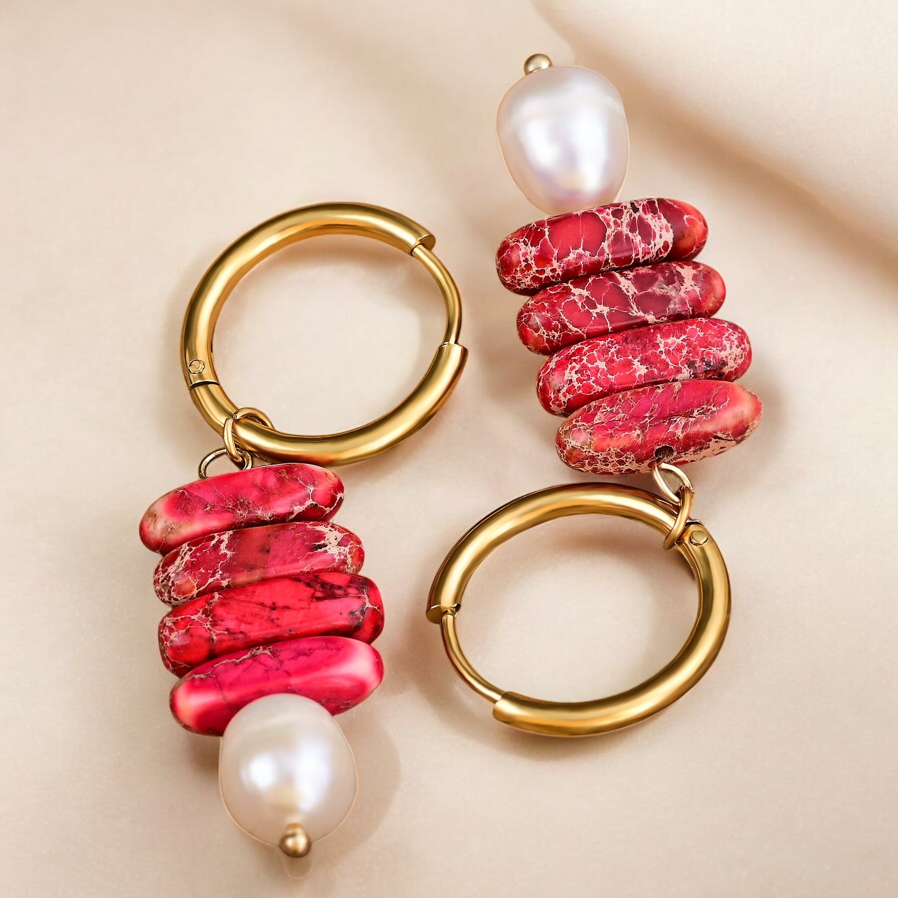 Ocean Bliss Perlen- & Jade-Jaspis-Creolen