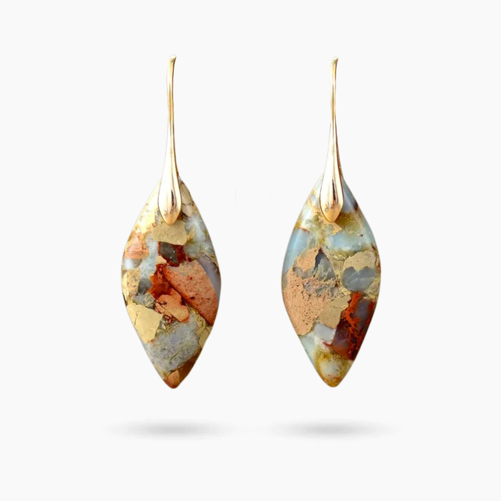 Boucles d'oreilles Terra Hues Leaves Jasper