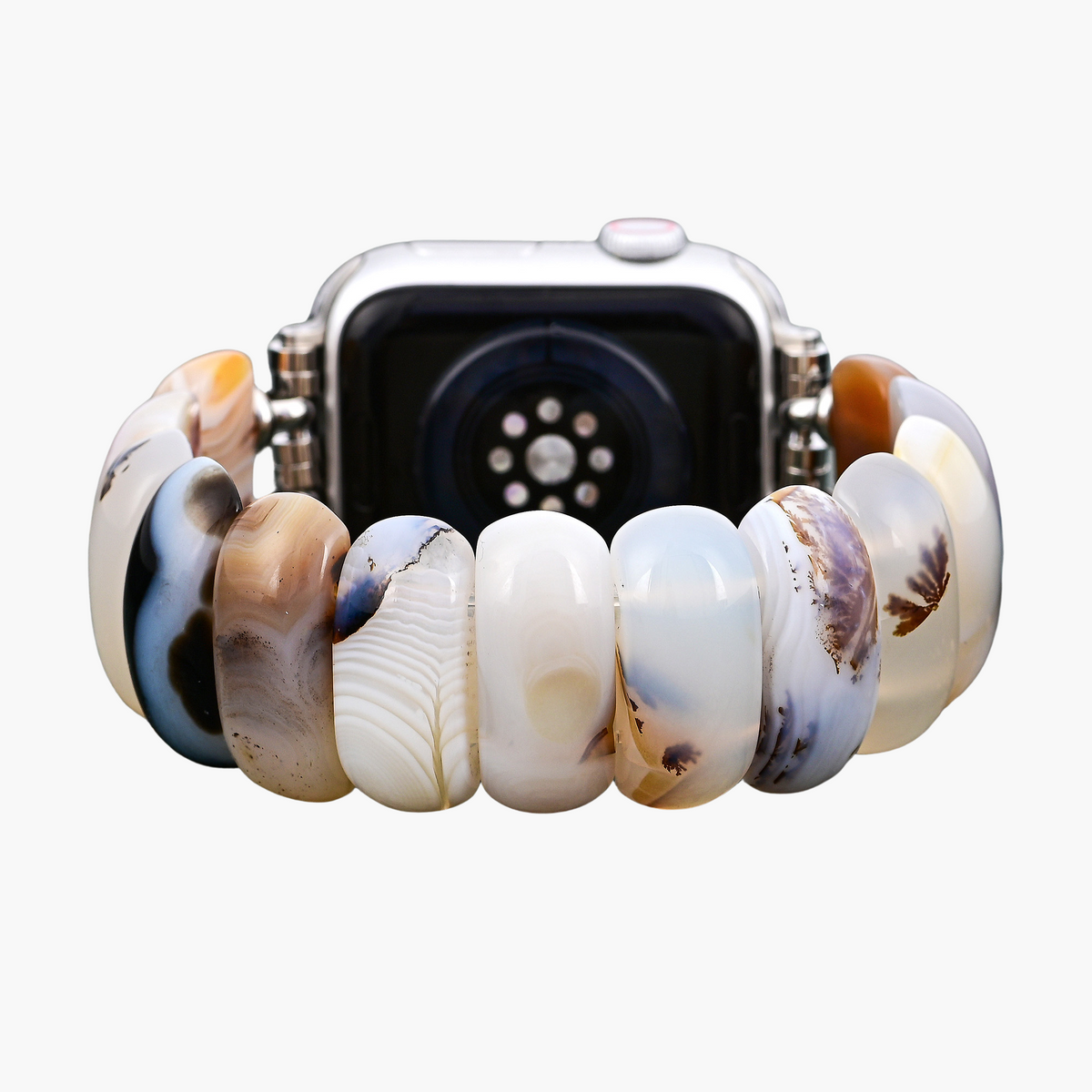 Elfenbein-Dünenachat Stretch Apple Watch Armband