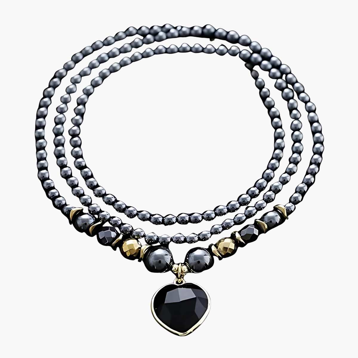 Intensive Hämatit-Harmonie-Halskette