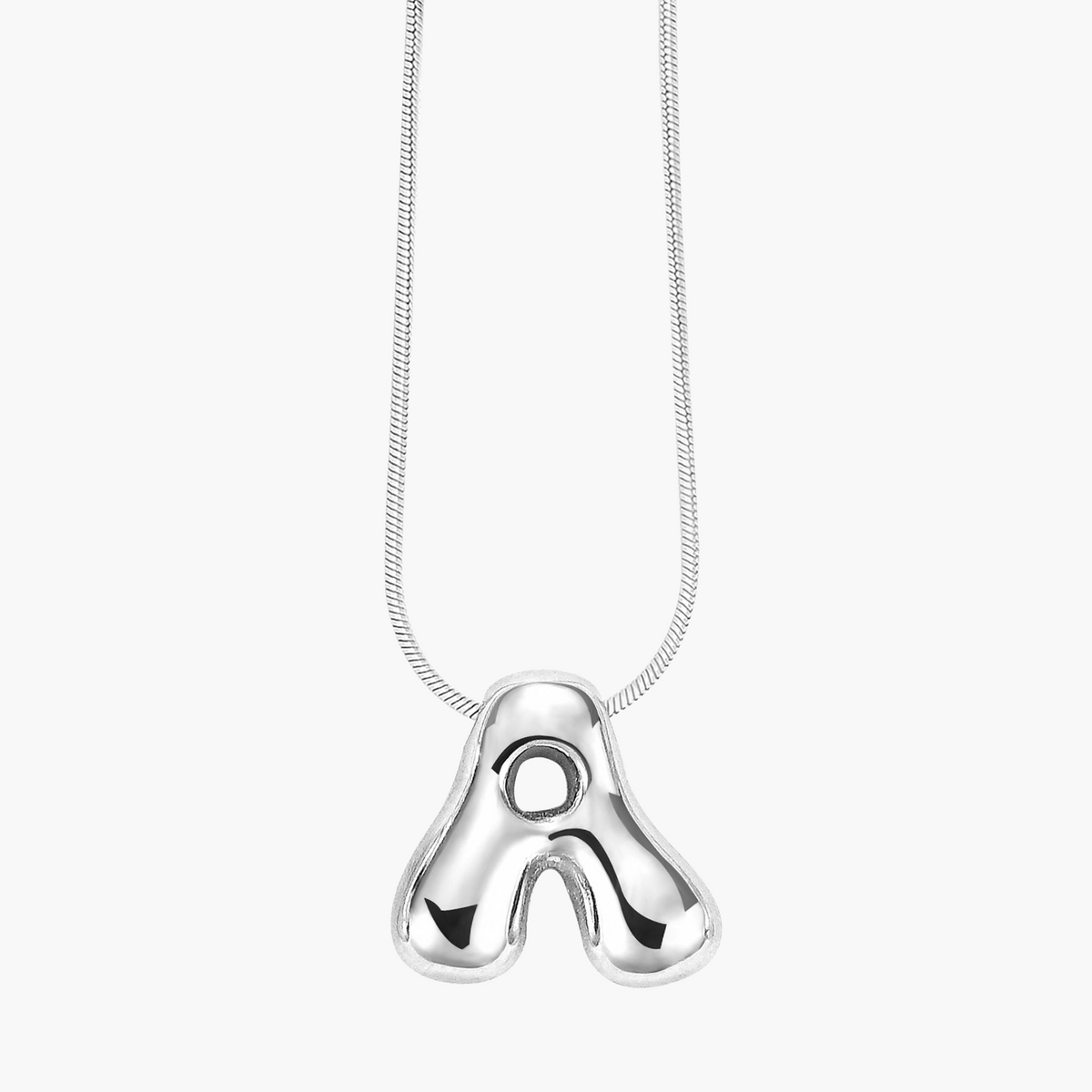 Silberner Glow-Bubble-Letter-Anfangsanhänger