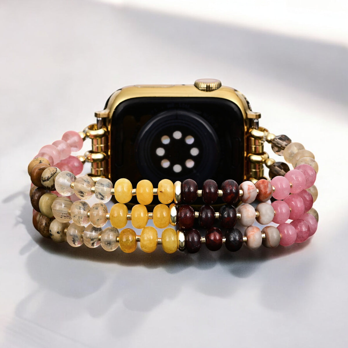Amber Bloom Stone Stretch Apple Watch Armband
