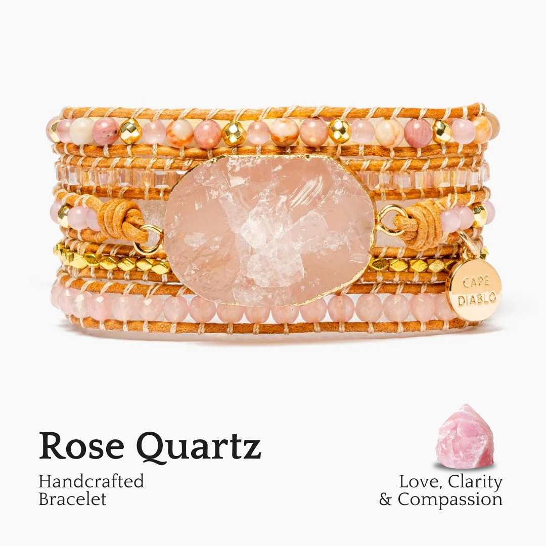 Goldenes Rosenquarz-Armband