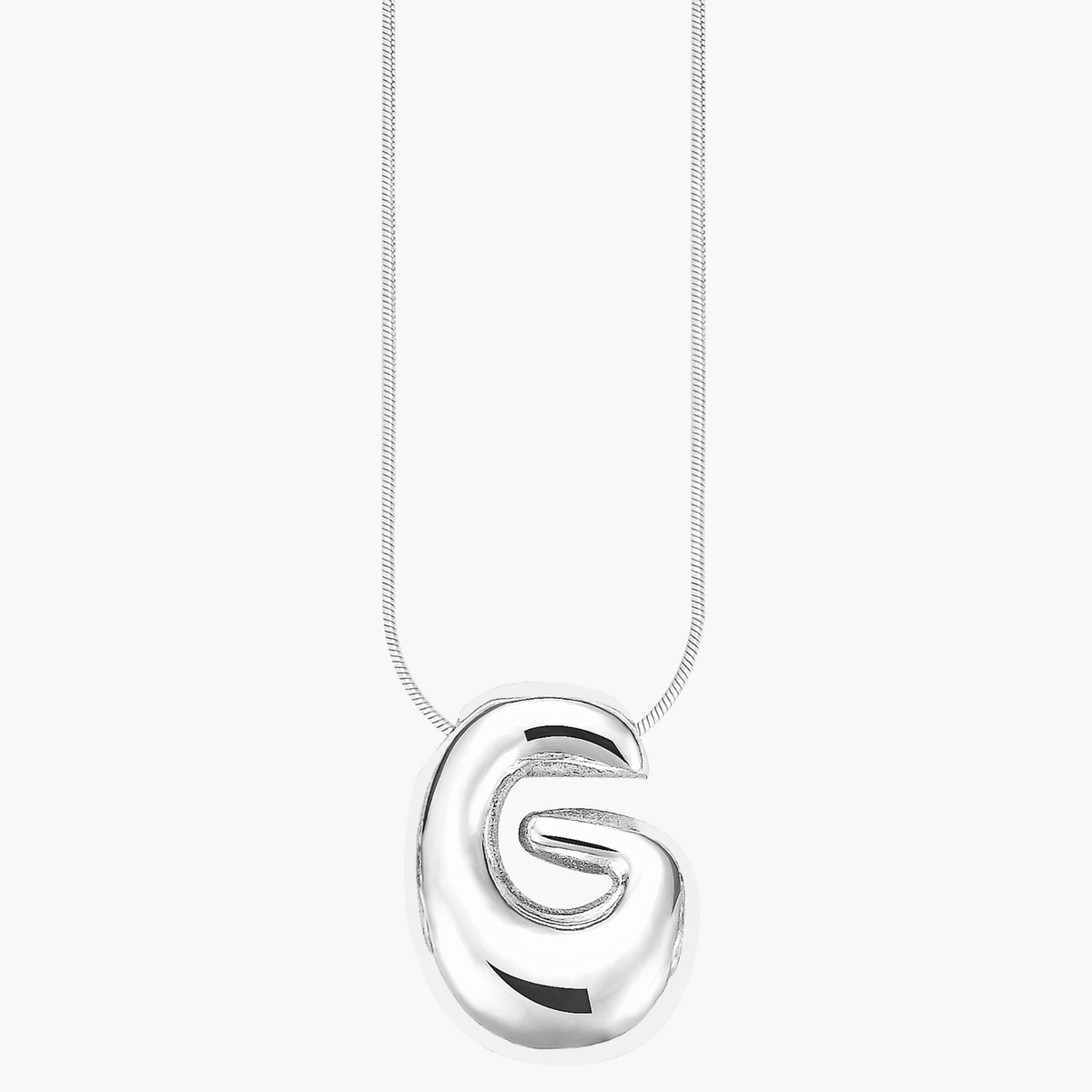 Silberner Glow-Bubble-Letter-Anfangsanhänger