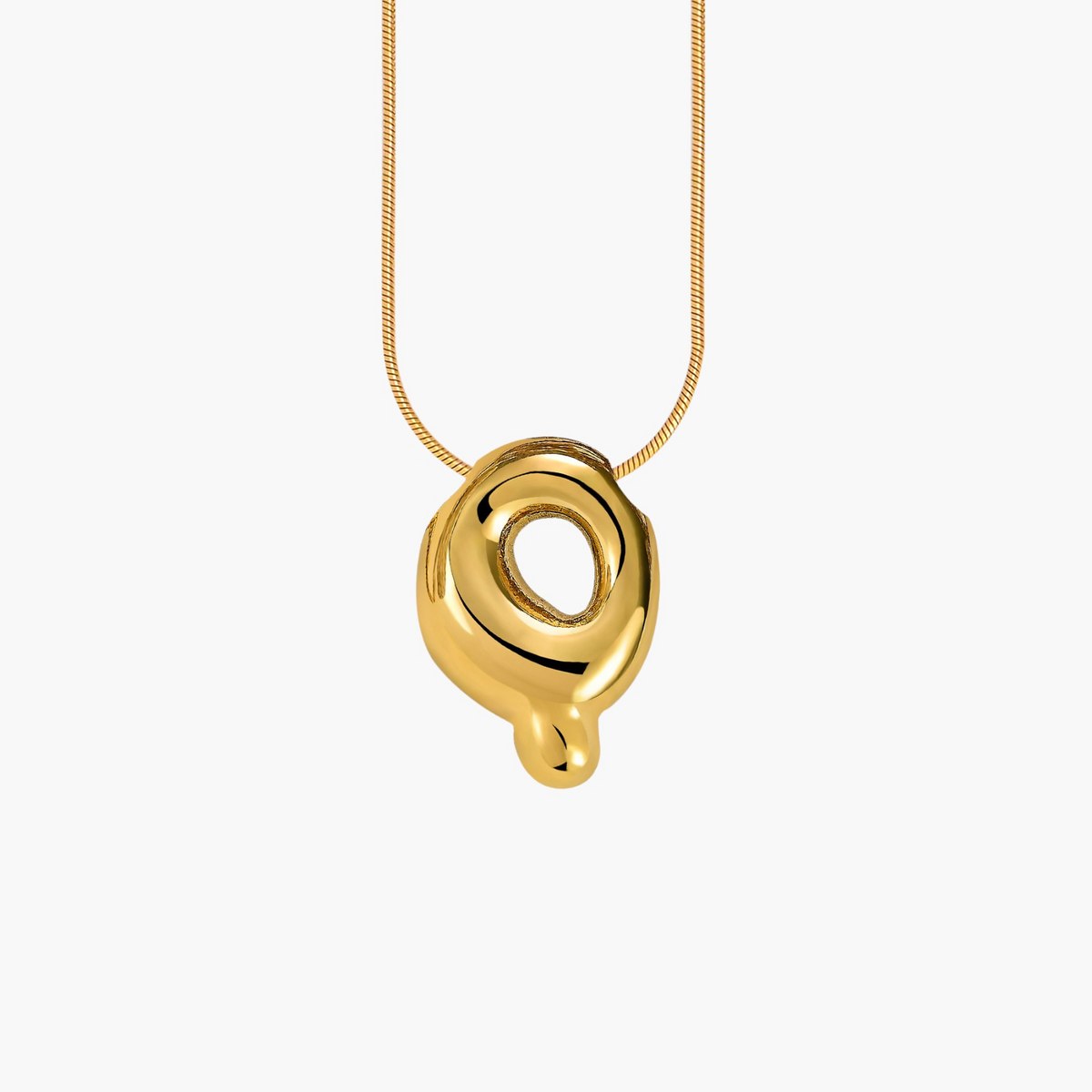 Golden Glow Bubble Letter Initial Halskette