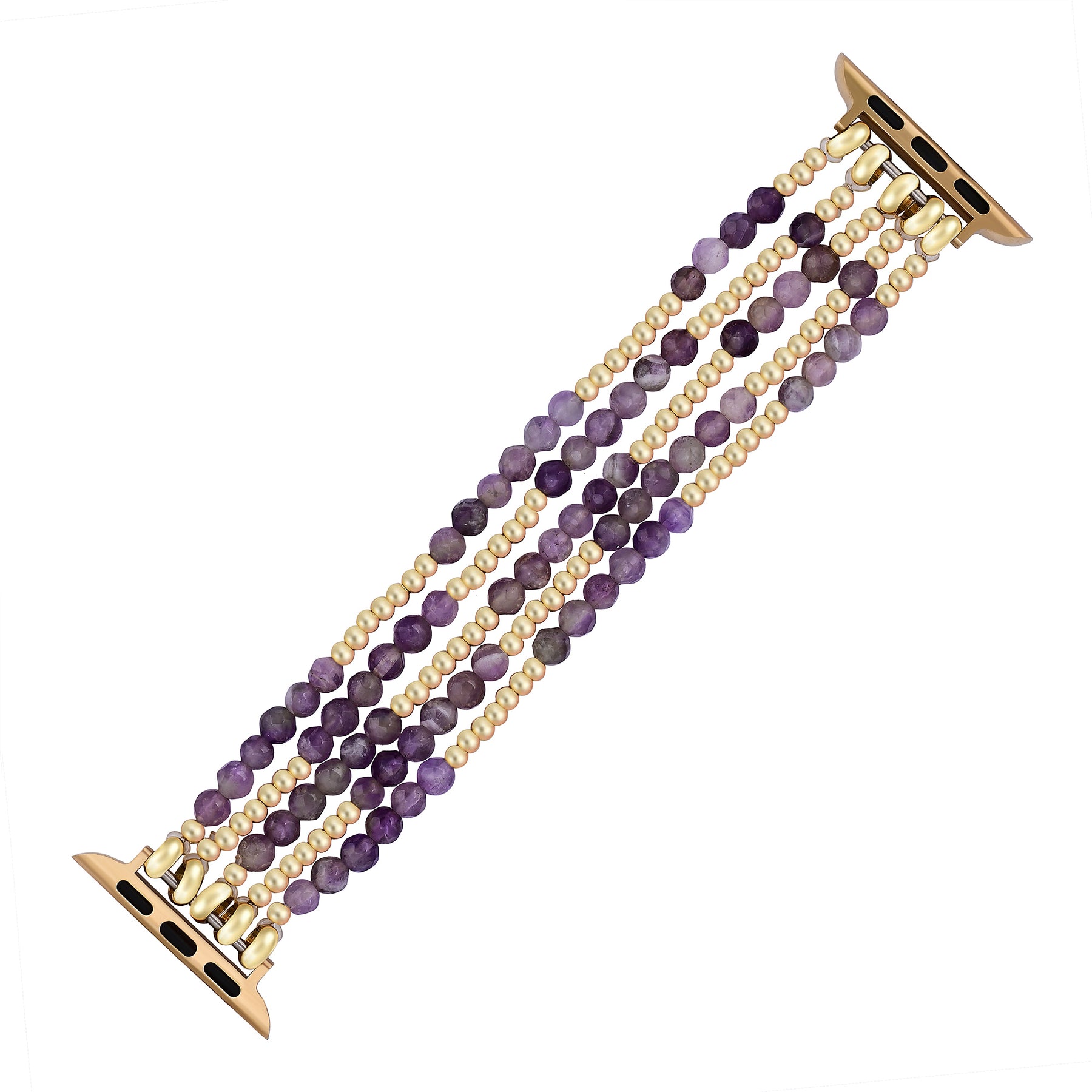 Golden Violet Amethyst Stretch Apple Watch Armband