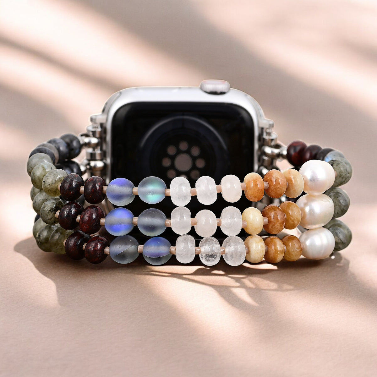Tropischer Earth Stone Stretch Apple Watch Armband