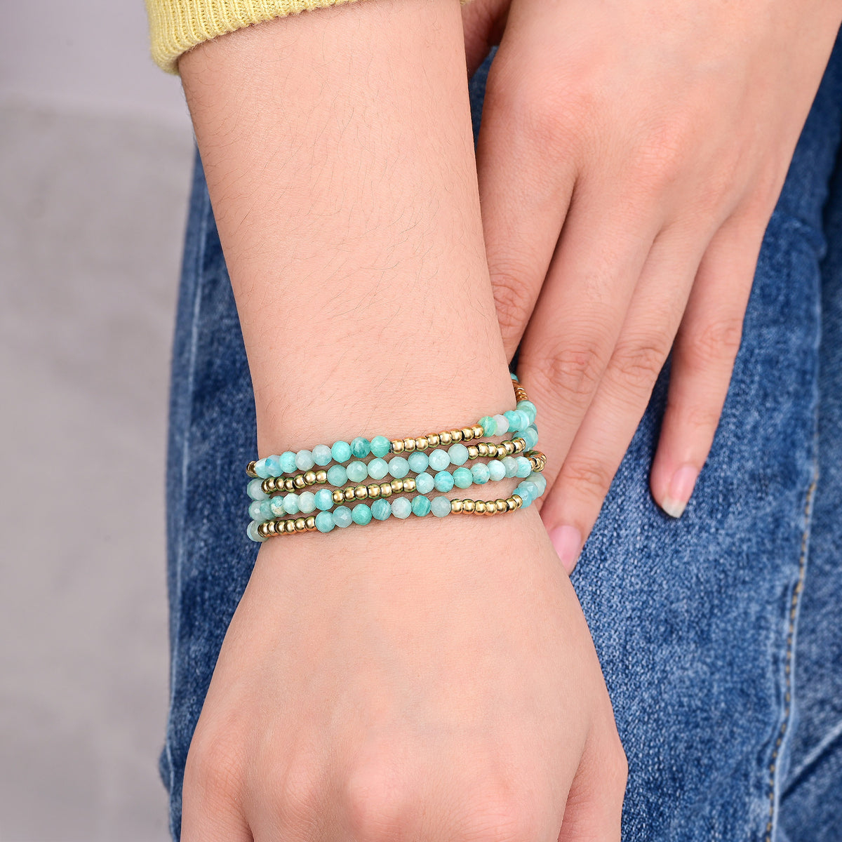 Ensemble de Bracelets en Amazonite Lumineuse