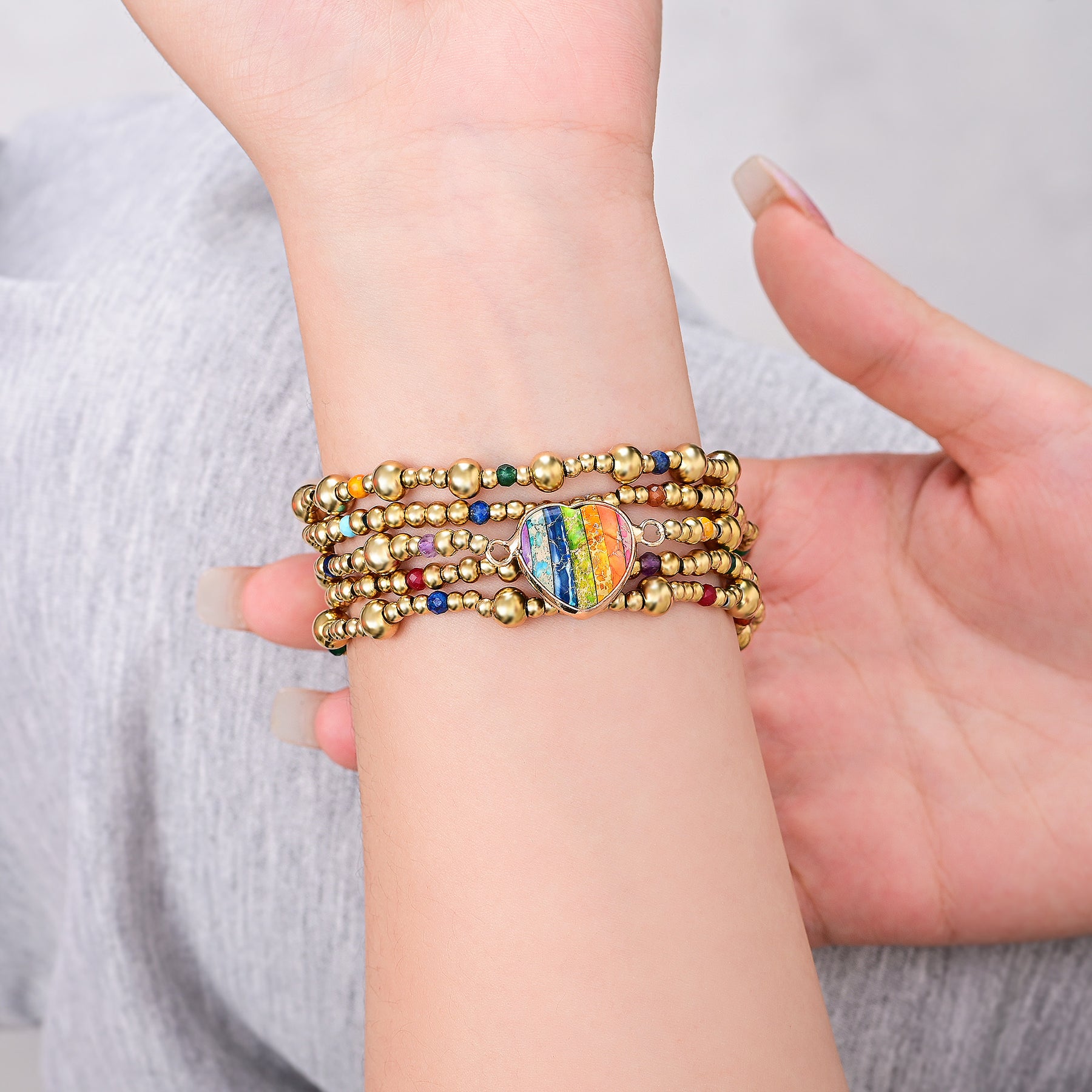 Golden Essence Heart Stretch Apple Watch Armband