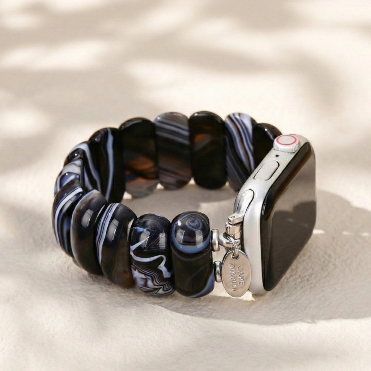 Schwarzer Marmor Achat Apple Watch Armband
