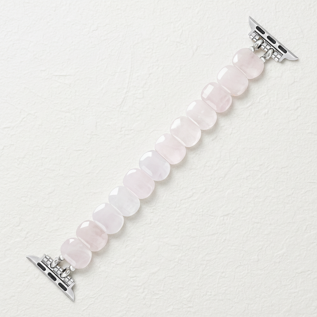 Weiches Blush-Quarz-Stretcharmband für Apple Watch
