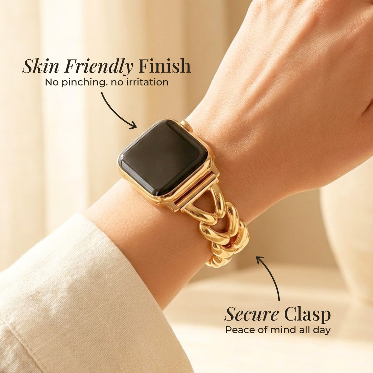 Goldenes Geflochtenes Luxusarmband für Apple Watch