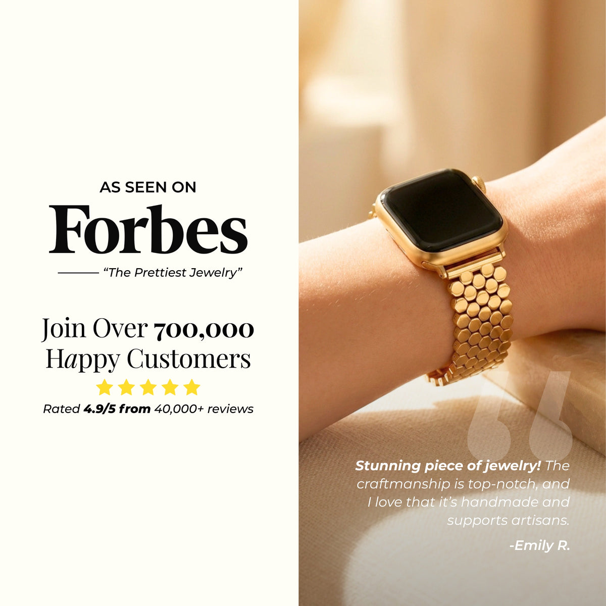 Goldenes Geflochtenes Luxusarmband für Apple Watch