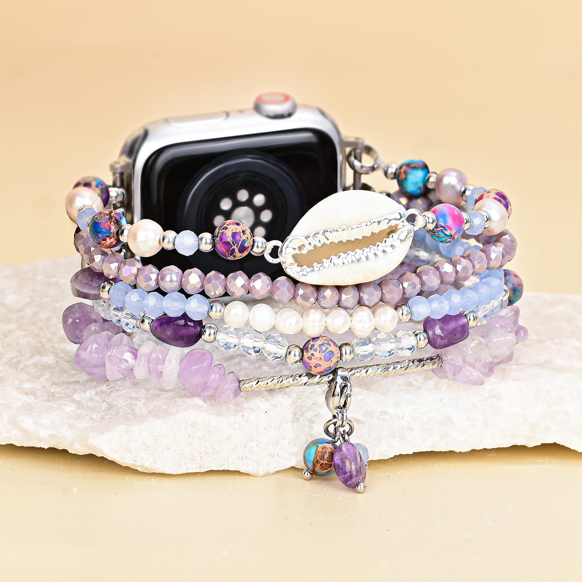 Bracelet extensible Apple Watch couleur rivage lilas