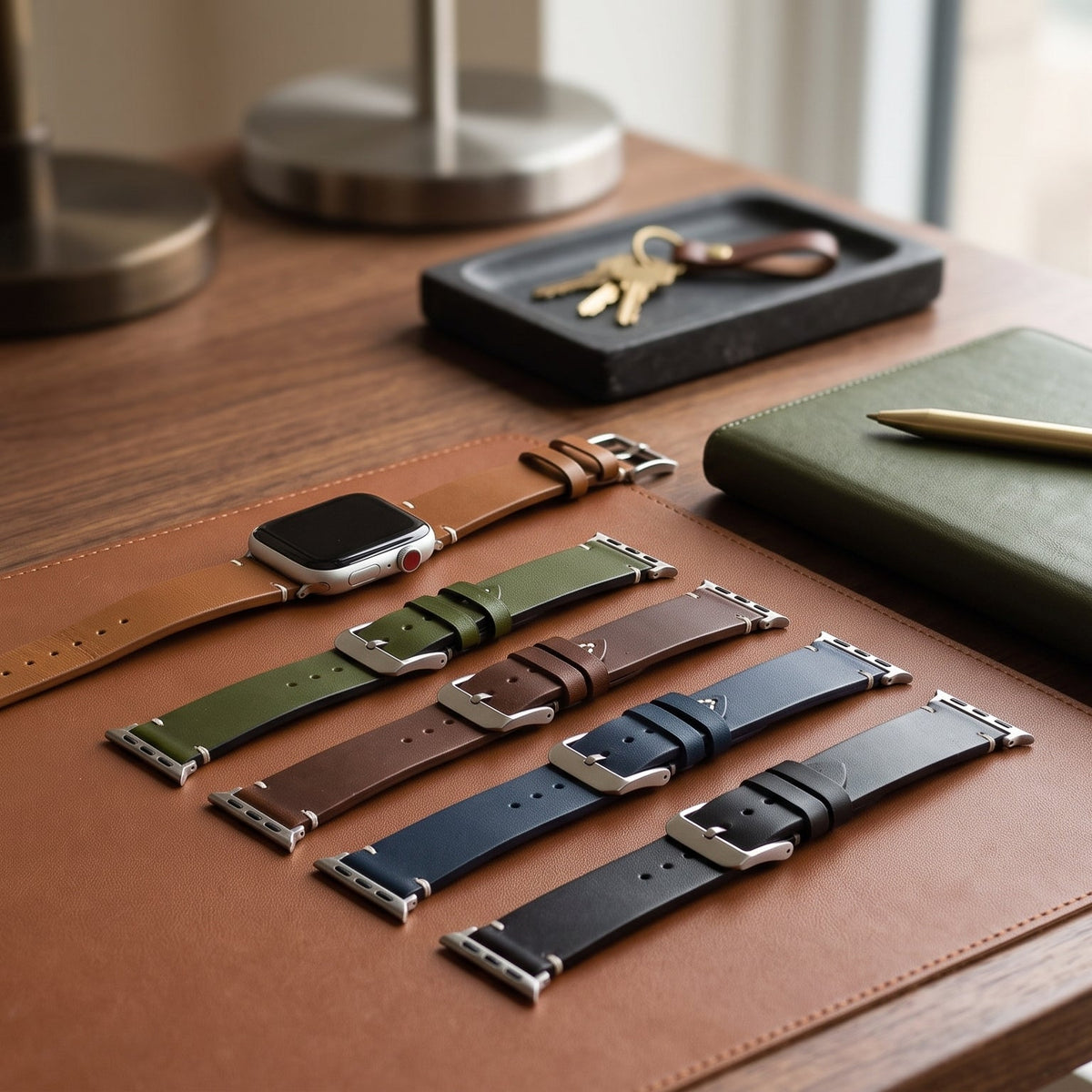 Bracelet Apple Watch en cuir marron pour homme