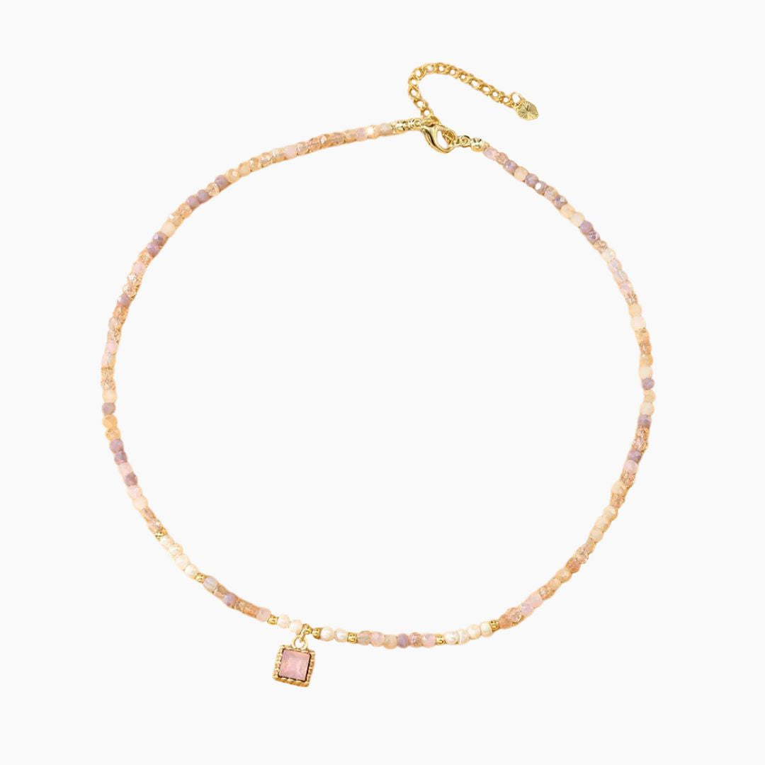 Errötender Flieder Kristall Halsband Choker