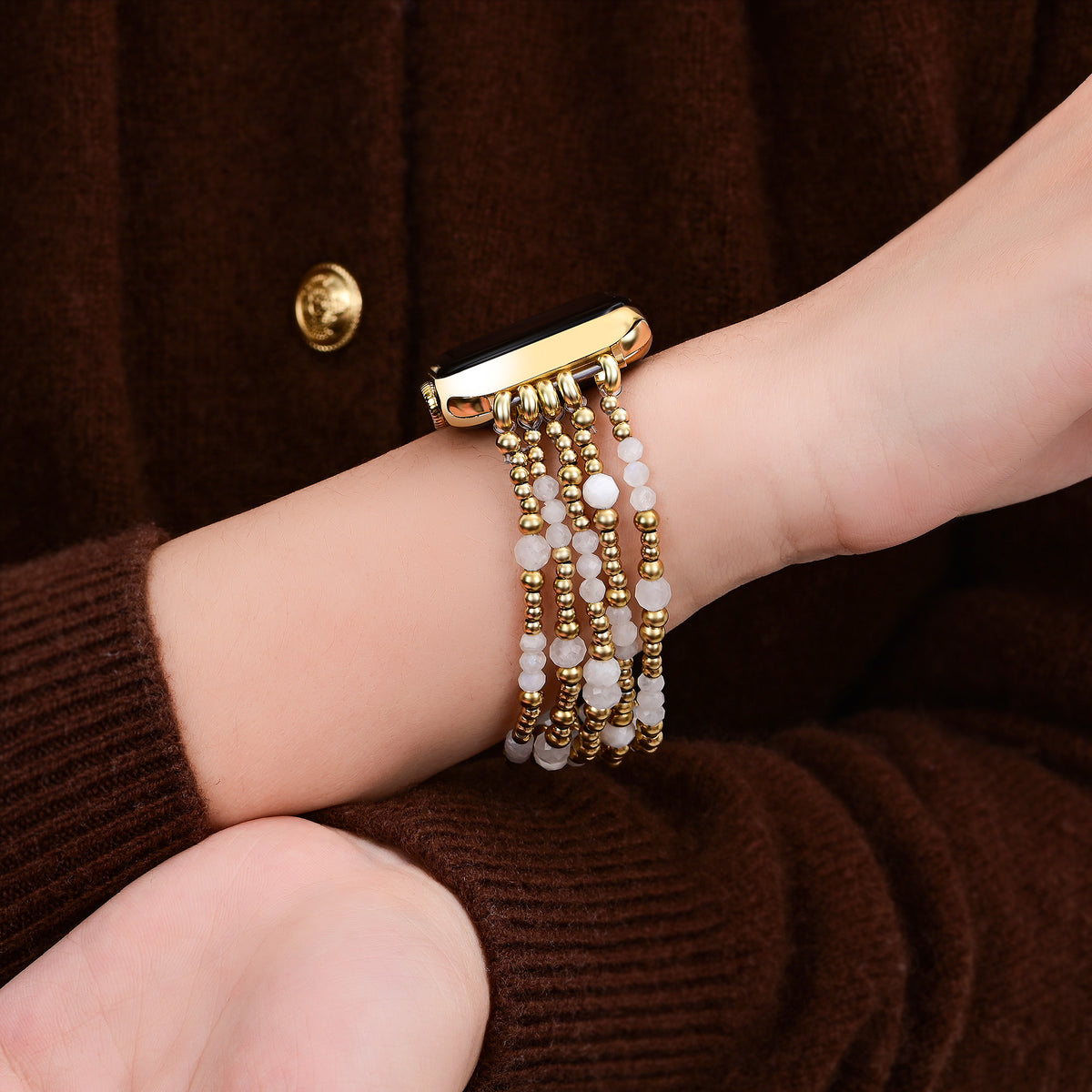 Golden Halo Mondstein Stretch Apple Watch Armband