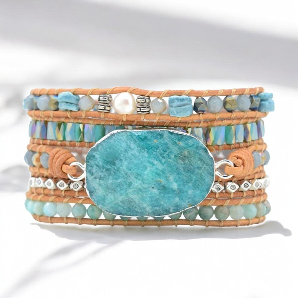 Bracelet enveloppant Amazonite Paradis sur Terre