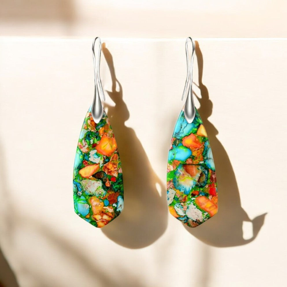 Korallen-Jaspis Ohrringe