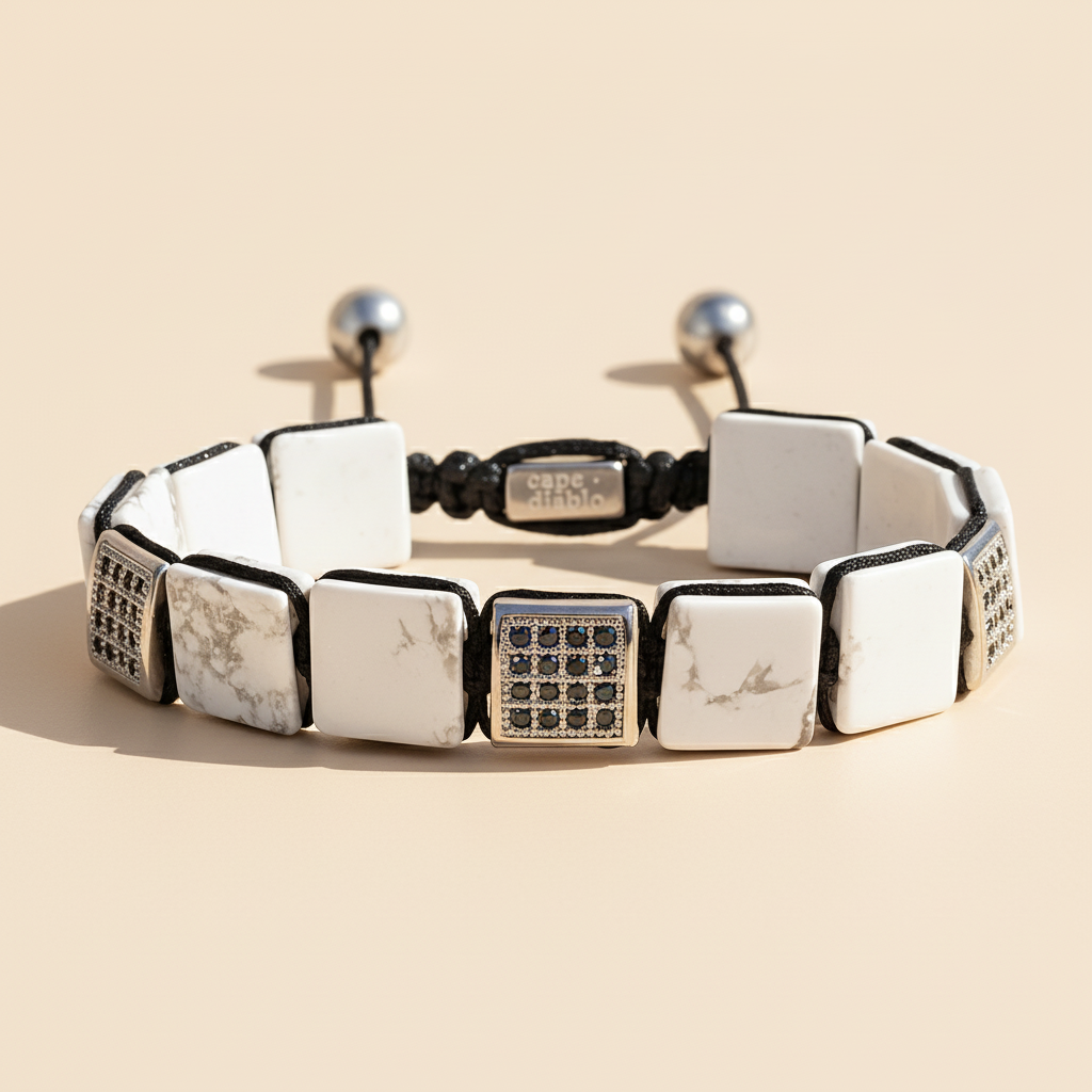 Herren Weiß Türkis Armband