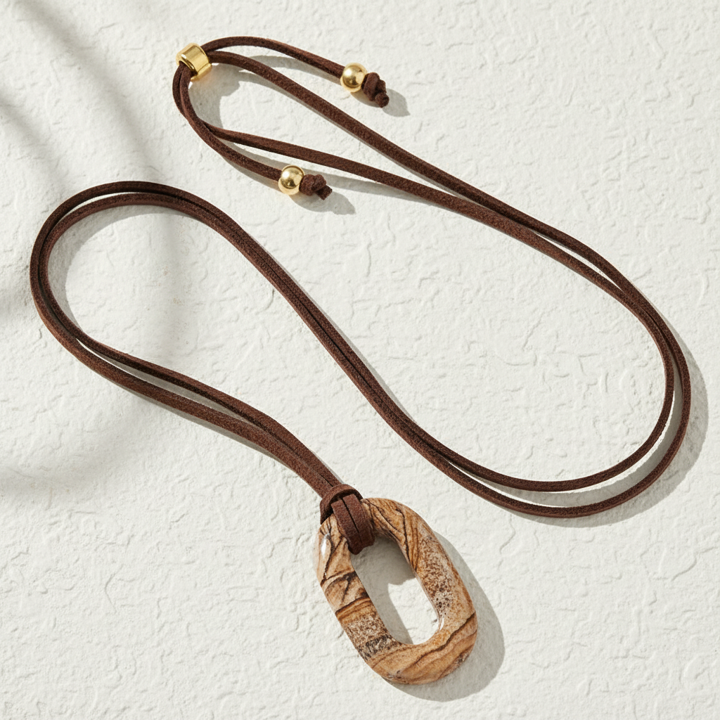 Collier Sérénité Pierre Image en Daim