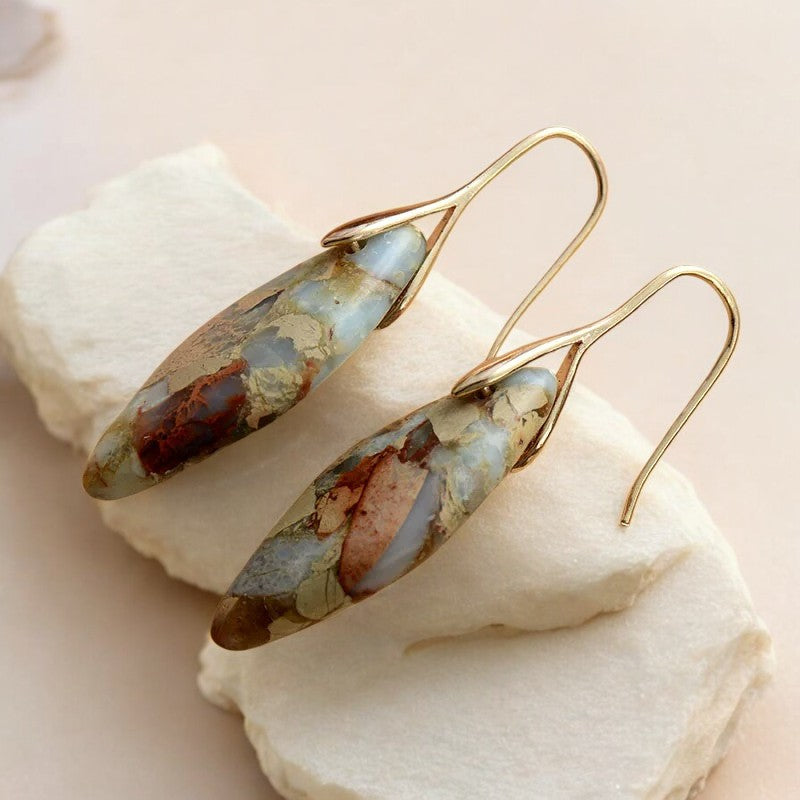 Boucles d'oreilles Terra Hues Leaves Jasper