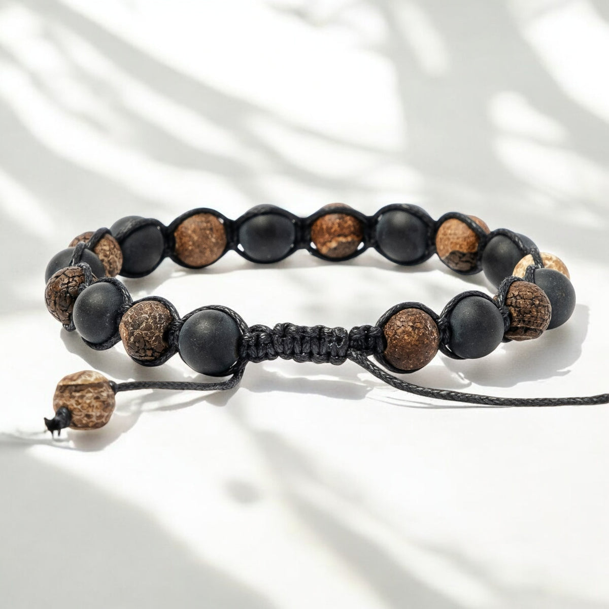 Herren Armband aus rissigem Onyx