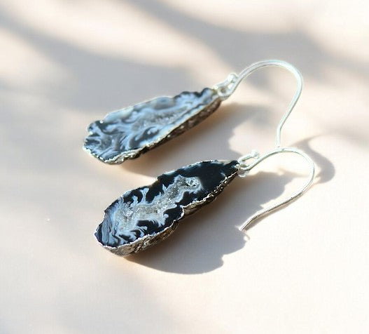 Natürliche Achat-Ohrringe mit Anhänger