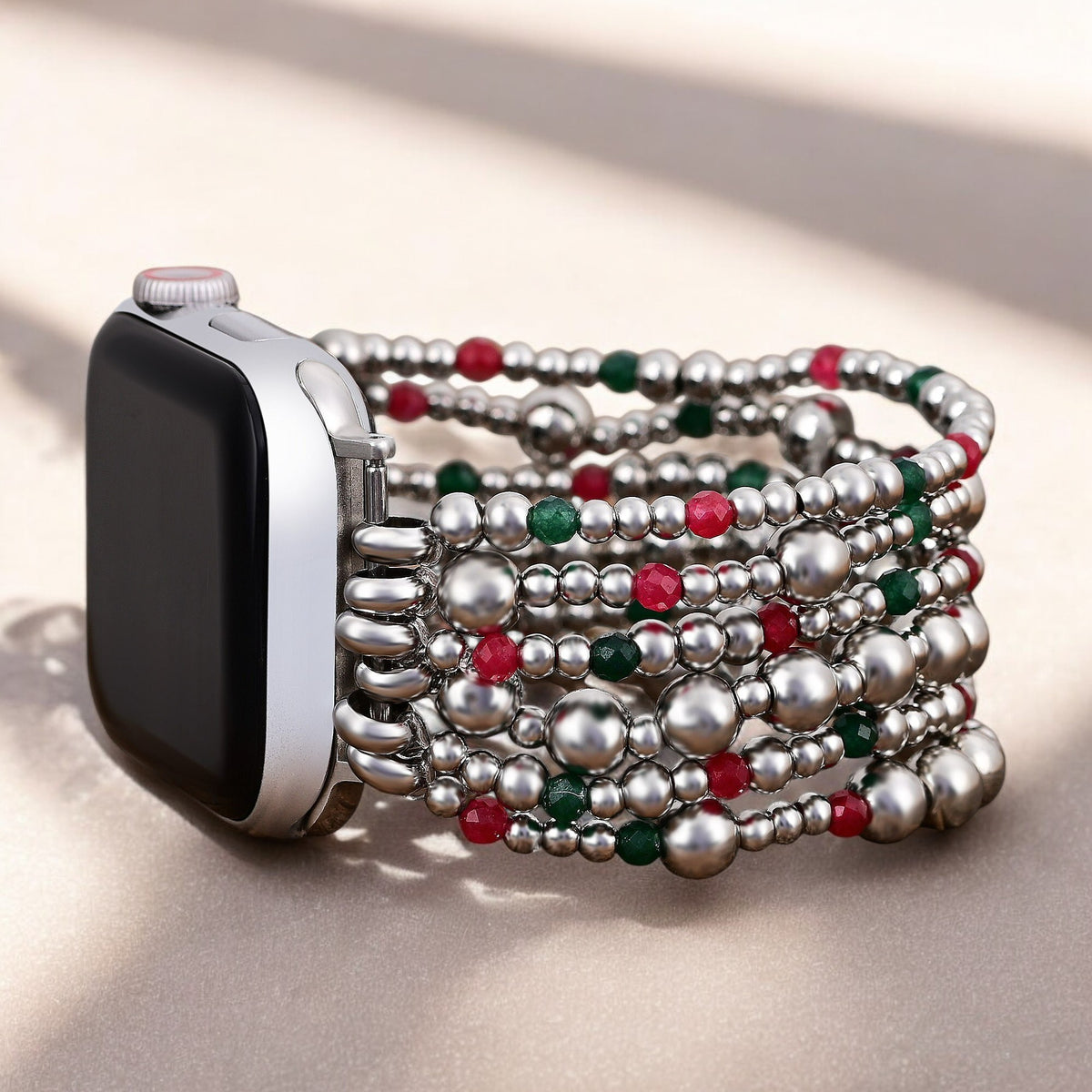 Weihnachts-Silber-Magie-Stretch Apple Watch Armband