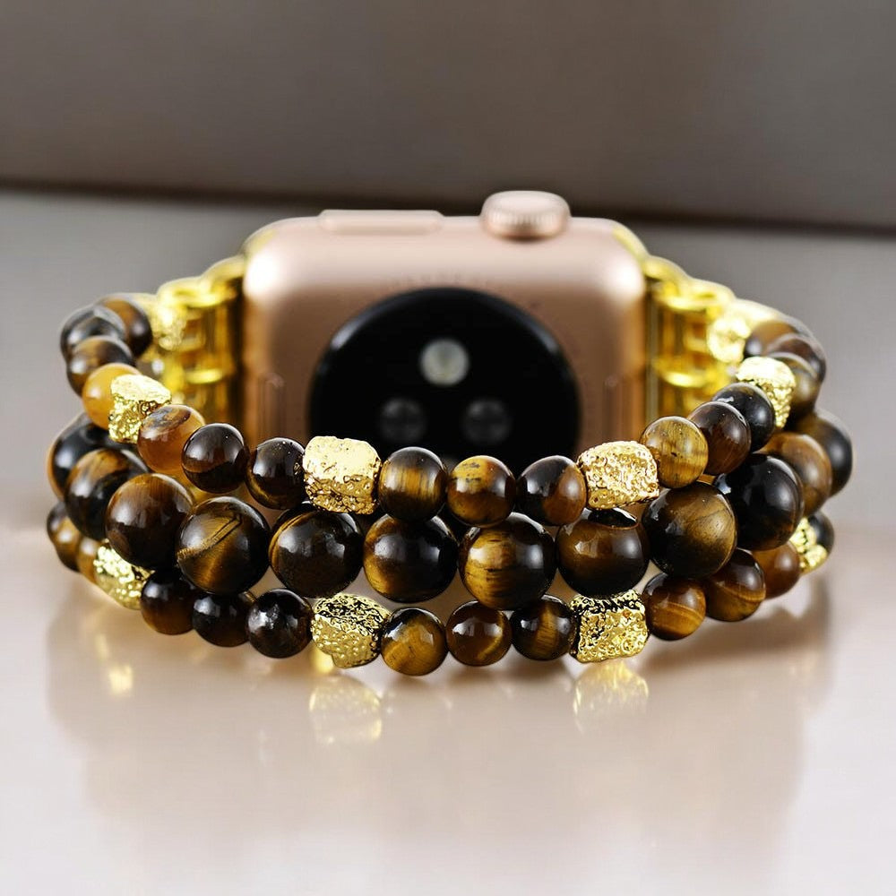Tiger Eye Gleam Stretch Apple Watch Armband