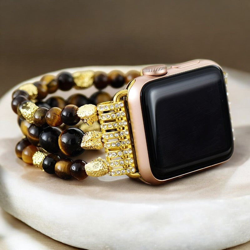 Tiger Eye Gleam Stretch Apple Watch Armband
