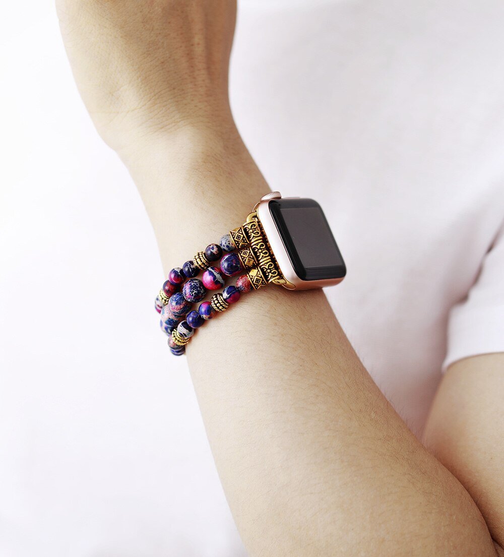 Purple Jasper Stretch Apple Watch Strap - Cape Diablo