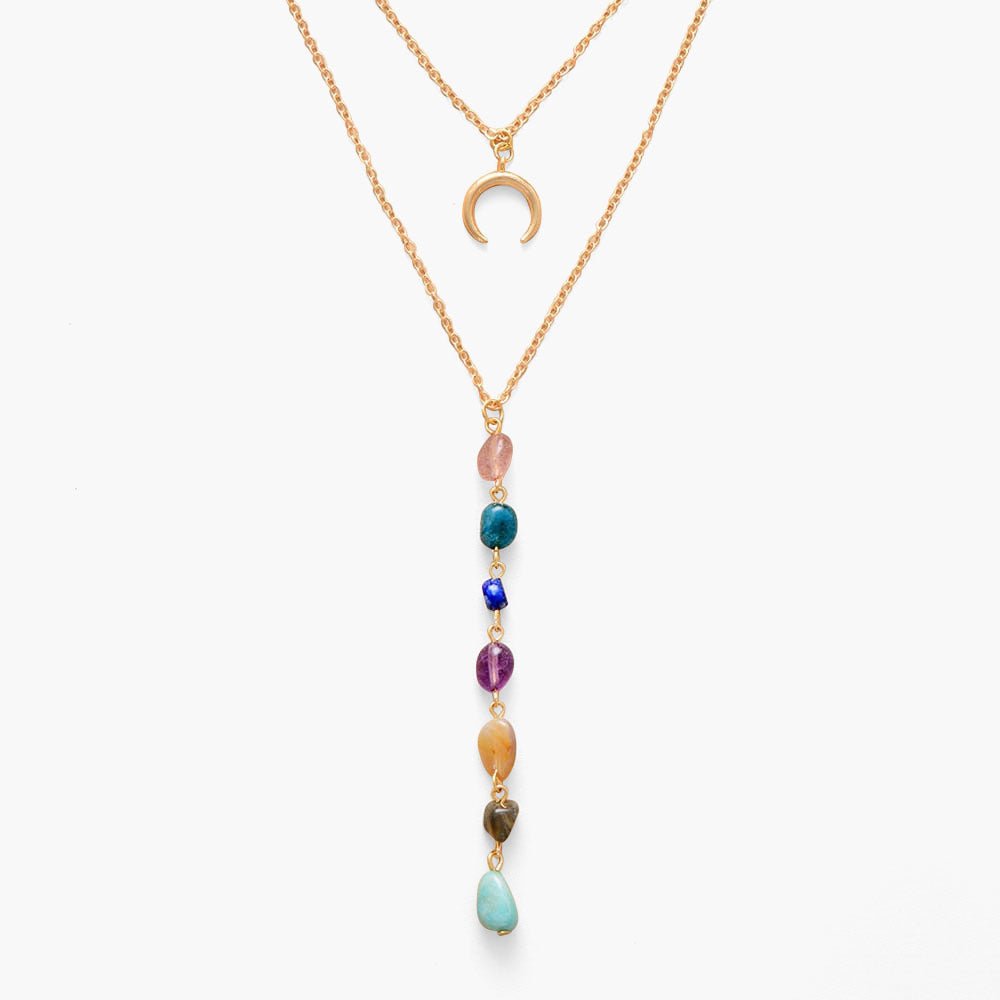 Rain 7 Chakra Heart Gold Chain Necklace - Cape Diablo